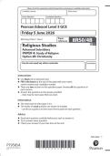 Pearson Edexcel Level 3 GCE &lpar;8RS0&sol;4B&rpar; Religious Studies&NewLine;Advanced Subsidiary&NewLine;PAPER 4&colon; Study of Religion&NewLine;Option 4B&colon; Christianity&NewLine;Question paper June 2026&NewLine;