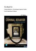 Test Bank For&NewLine;Criminal Behavior&colon; A Psychological Approach Author&colon;&lpar;M&period; Bartol&rpar;NEWEST EDITION&vert;2026