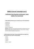 NRMCA Concrete Technologist Level 2 Certification Exam Questions and Answers&vert; Latest Update&vert; Pass Guaranteed