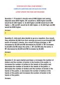 ECON 200 UOFA FINAL EXAM VERSION 1 &NewLine;COMPLETE QUESTIONS AND DETAILED SOLUTIONS&NewLine;LATEST UPDATE THIS YEAR JUST RELEASED