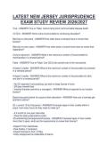 LATEST NEW JERSEY JURISPRUDENCE&NewLine;EXAM STUDY REVIEW 2026&sol;2027