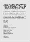 KELTNER&rsquo;S PSYCHIATRIC NURSING&comma; 9TH EDITION&NewLine;BY DEBBIE STEELE EXAM &vert; CHAPTERS 1&ndash;36 &vert; LATEST&NewLine;UPDATE 2026&sol;2027 &vert; STUDY GUIDE &vert; ACTUAL EXAM &vert;&NewLine;PRACTICE QUESTIONS AND ANSWERS &vert; EXAM&NewLine;REVIEW &vert; 100&percnt; CORRECT ANSWERS &vert; VERIFIED&NewLine;SOLUTIONS&NewLine;