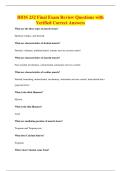 BIOS 252 Final Exam Review Questions with&NewLine;Verified Correct Answers