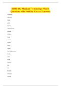BIOD 103 Medical Terminology Mod 1&NewLine;Questions with Verified Correct Answers