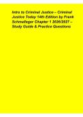Intro to Criminal Justice &ndash; Criminal Justice Today 14th Edition Chapter 1 2026&ndash;2027 &ndash; Study Guide & Review