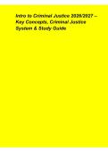 Intro to Criminal Justice 2026&ndash;2027 &ndash; Key Concepts&comma; Criminal Justice System & Study Guide