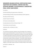 MINNESOTA BUILDING OFFICIAL CERTIFICATION EXAM &NewLine;QUESTIONS AND ANSWERS &vert; VERIFIED AND WELL&NewLine;DETAILED ANSWERS &vert; PLUS RATIONALES &vert; GUARANTEED&NewLine;PASS &vert; LATEST EXAM UPDATE&NewLine;