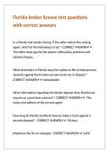 Florida broker license test questions with correct answers 