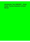 Introduction Test 2026&sol;2027 Latest Update &ndash; Verified Questions & Answers&comma; Study Guide&comma; Practice Questions & Exam Review