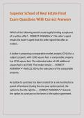 Superior School of Real Estate Final Exam Questions With Correct Answers