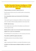 Certified Specialist Business Intelligence &lpar;CSBI&rpar;&NewLine;Study Guide Questions with Verified Correct&NewLine;Answers