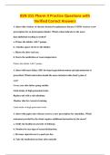 BSN 315 Pharm II Practice Questions with&NewLine;Verified Correct Answers
