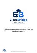 USOLN Certified Utility Safety Professional &lpar;CUSP&rpar; Civil Endorsement Exam &ndash; Q&A