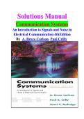 Solutions Manual for Communication  Systems An Introduction to Signals and Noise in Electrical Communication 4thEdition By  A&period; Bruce Carlson&comma; Paul Crilly ISBN 978-0070111271&NewLine;