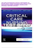 Test Bank For  Priorities in Critical Care Nursing&comma; 9th Edition by Linda D&period; Urden&comma; Kathleen M&period; Stacy&comma; and Mary E&period; Lough QUESTIONS AND CORRECT ANSWER&vert;A&plus; GRADED LATEST UPDATE&vert;ALL CHAPTERS AVAILABLE