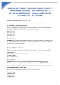 HESI OB MATERNITY PRACTICE EXAM 2026&sol;2027 &vert; MATERNITY NURSING &vert; 100 VERIFIED Q&A &vert; DETAILED RATIONALES &vert; NGN-ALIGNED &vert; PASS GUARANTEED &ndash; A&plus; GRADED