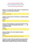 TCFP & GFD HAZMAT AWARENESS&sol;OPS EXAM &NewLine;COMPLETE QUESTIONS AND DETAILED SOLUTIONS&NewLine;LATEST UPDATE THIS YEAR JUST RELEASED