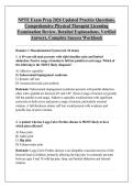 NPTE Exam Prep 2026 Updated Practice Questions&comma; &NewLine;Comprehensive Physical Therapist Licensing &NewLine;Examination Review&comma; Detailed Explanations&comma; Verified &NewLine;Answers&comma; Complete Success Workbook