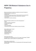NSPN 7200 Module 8 Substance Use in Pregnancy Questions with Verified Answers &lpar;2026&sol;2027&rpar;&NewLine;