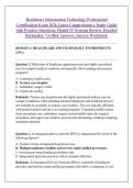 Healthcare Information Technology Professional &NewLine;Certification Exam 2026 Latest Comprehensive Study Guide &NewLine;with Practice Questions&comma; Health IT Systems Review&comma; Detailed &NewLine;Rationales&comma; Verified Answers&comma; Success Workbook