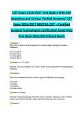 CST Exam 2026&sol;2027 Test Bank 4 With 600 Questions and Correct Verified Answers&sol; CST Exam 2026&sol;2027 NBSTSA CST &ndash; Certified Surgical Technologist Certification Exam Prep Test Bank 2026&sol;2027&lpar;Brand New&excl;&rpar;&NewLine;