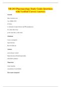 NR 293 Pharmacology Study Guide Questions&NewLine;with Verified Correct Answers