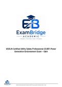 USOLN Certified Utility Safety Professional &lpar;CUSP&rpar; Power Generation Endorsement Exam &ndash; Q&A
