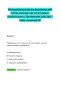 Wisconsin Barber Licensing Examination with &NewLine;Practice Questions And Correct Answers &NewLine;&lpar;Verified Answers&rpar; Plus Rationales 2026 Q&A &vert; &NewLine;Instant Download Pdf 