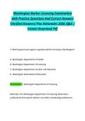 Washington Barber Licensing Examination &NewLine;with Practice Questions And Correct Answers &NewLine;&lpar;Verified Answers&rpar; Plus Rationales 2026 Q&A &vert; &NewLine;Instant Download Pdf 