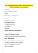 NSG 124 Pharmacology Exam 2 Part A Questions&NewLine;with Verified Correct Answers