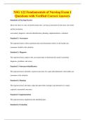 NSG 122 Fundamentals of Nursing Exam 1&NewLine;Questions with Verified Correct Answers