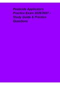 Pesticide Applicators Practice Exam 2026&sol;2027 &ndash; Study Guide & Practice Questions