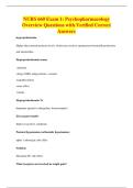 NURS 660 Exam 1&colon; Psychopharmacology&NewLine;Overview Questions with Verified Correct&NewLine;Answers