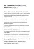 NIC Cosmetology Pre-Certification Review&colon; Final Exam 3 Questions with Verified Answers &lpar;2026&sol;2027&rpar;