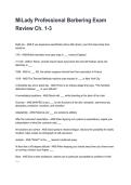 MiLady Professional Barbering Exam Review Ch&period; 1-3 Latest &lpar;2026&sol;2027&rpar; Verified Answers by Experts&NewLine;