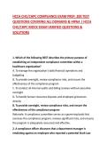 HCCA CHC&sol;CHPC COMPLIANCE EXAM PREP&colon; 200 TEST QUESTIONS COVERING ALL DOMAINS & HIPAA &vert; HCCA CHC&sol;CHPC MOCK EXAM VERIFIED QUESTIONS & SOLUTIONS
