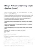 Milady's Professional Barbering sample state board exam 1 Questions with Verified Answers &lpar;2026&sol;2027&rpar;&NewLine;