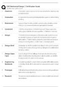 CAD Mechanical Design 1 Certification Vocab &sol; Study Guide & Practice Test &sol; Score 100&percnt; &sol; 2025 Update &sol; Exam Prep&NewLine;&NewLine;