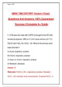 NBRC TMC&sol;CRT&sol;RRT Version 3 Exam &vert; Updated Practice Questions & Answers &vert; Complete A&plus; Study Guide