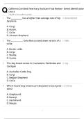 California Certified Veterinary Assistant Final Review &sol; Breed Identification Unit 4 &sol; Study Guide &sol; Score 100&percnt; &sol; 2025 Update&NewLine;&NewLine;