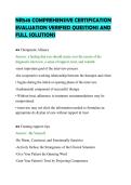NR548 COMPREHENSIVE CERTIFICATION&NewLine;EVALUATION VERIFIED QUESTIONS AND&NewLine;FULL SOLUTIONS