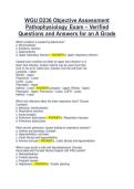 WGU D236 Objective Assessment &NewLine;Pathophysiology Exam &ndash; Verified &NewLine;Questions and Answers for an A Grade 