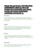 NR548 NR 548 EXAM 3 PSYCHIATRIC&NewLine;ASSESSMENT MENTAL HEALTH&NewLine;NURSE PRACTITIONER 2026 FINAL&NewLine;PAPER PRACTICE QUESTIONS&NewLine;ANSWERS ACCURATE A&plus;