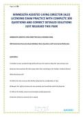 MINNESOTA ASSISTED LIVING DIRECTOR &lpar;ALD&rpar; LICENSING EXAM PRACTICE WITH COMPLETE 300 QUESTIONS AND CORRECT DETAILED SOLUTIONS JUST RELEASED THIS YEAR&period;pdf is a comprehensive study resource featuring 300 practice questions with correct answers and detailed so