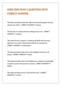 NURS 2000 EXAM 2 QUESTIONS WITH CORRECT ANSWERS