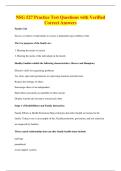 NSG 527 Practice Test Questions with Verified&NewLine;Correct Answers
