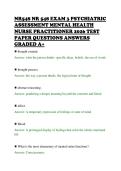 NR548 NR 548 EXAM 3 PSYCHIATRIC&NewLine;ASSESSMENT MENTAL HEALTH&NewLine;NURSE PRACTITIONER 2026 TEST&NewLine;PAPER QUESTIONS ANSWERS&NewLine;GRADED A&plus;
