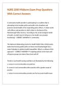 NURS 2000 Midterm Exam Prep Questions With Correct Answers
