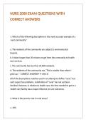 NURS 2000 EXAM QUESTIONS WITH CORRECT ANSWERS