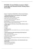 NUR 6001 Advanced Health Assessment&comma; Clinical &NewLine;Leadership&comma; and Advanced Practice Nursing Theory &NewLine;EXAM 2026